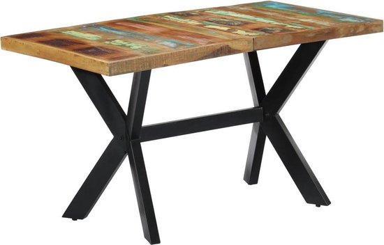 Vidaxl Eettafel 140x70x75 Cm Massief Gerecycled Hout - Marrón