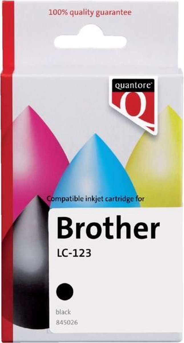 Quantore Inktcartridge - geschikt voor Brother LC-123 - / Black - Zwart