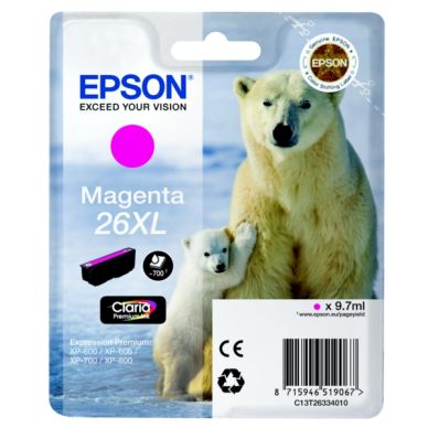 Epson Epson 26XL Inktcartridge magenta, 700 pagina's T2633 Replace: N/A