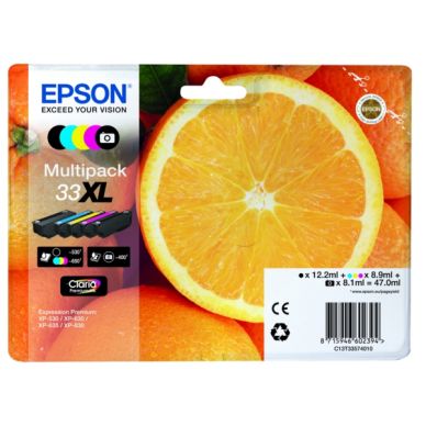 Epson Inktcartridge MultiPack Bk,C,M,Y,PBK, Innehåll 12,2 T3357 Replace: N/A