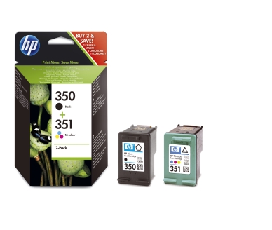 HP HP 350/351 originele zwarte/drie-kleuren inktcartridges SD412EE Replace: SD412EE