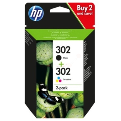 HP Multipack HP 302 (F6U65AE, F6U66AE) X4D37AE Replace: F6U65AE F6U66AE