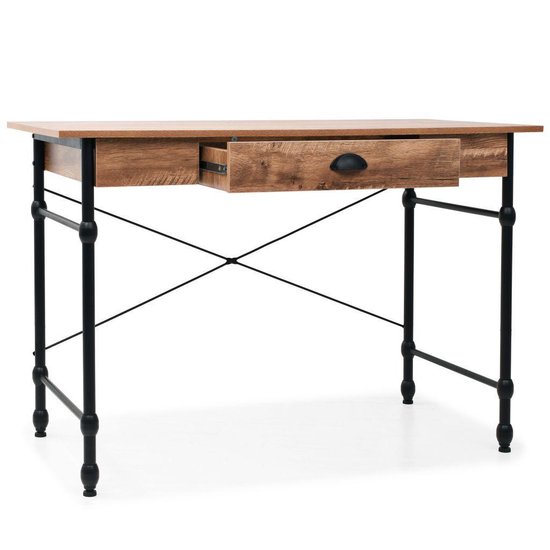 Vidaxl Schrijftafel Met Lade 110x55x75 Cm Eikenkleur - Bruin