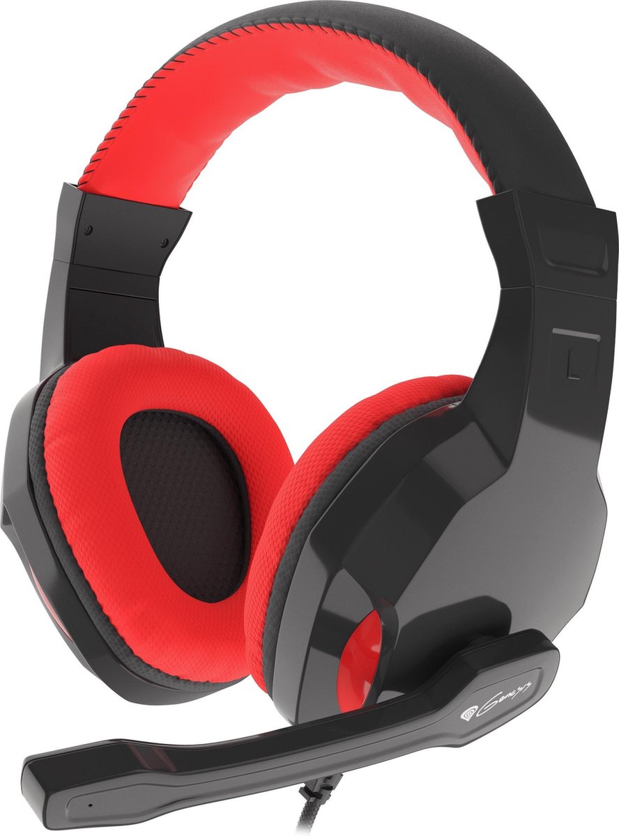 Genesis Argon 110 Headset Hoofdband Zwart, - Rojo