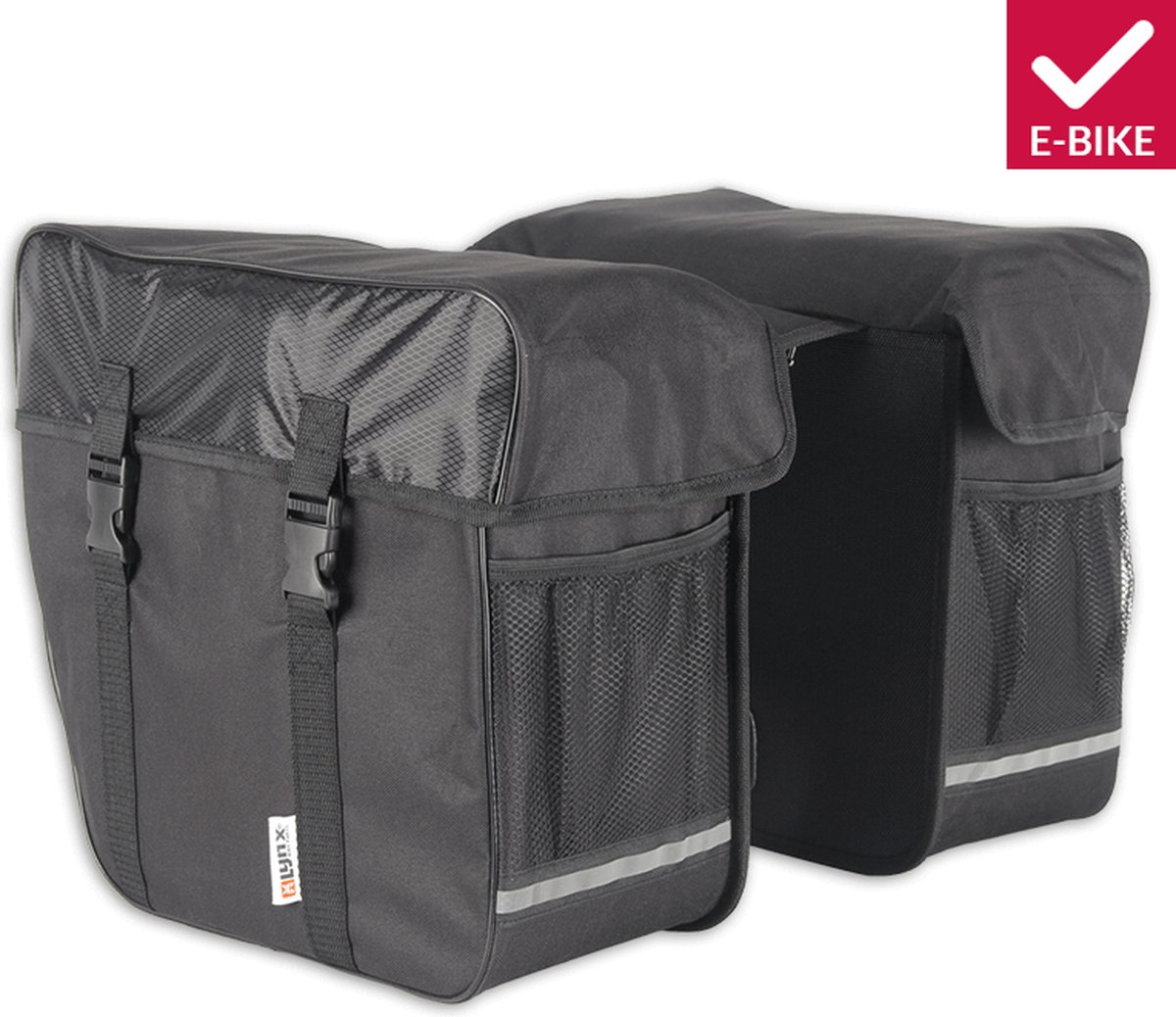 Lynx Dubbele Fietstas 35 Liter - Zwart