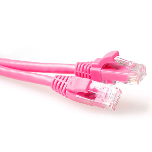 ACT IB2415 U/UTP CAT6A Patchkabel Snagless - 15 meter - Roze