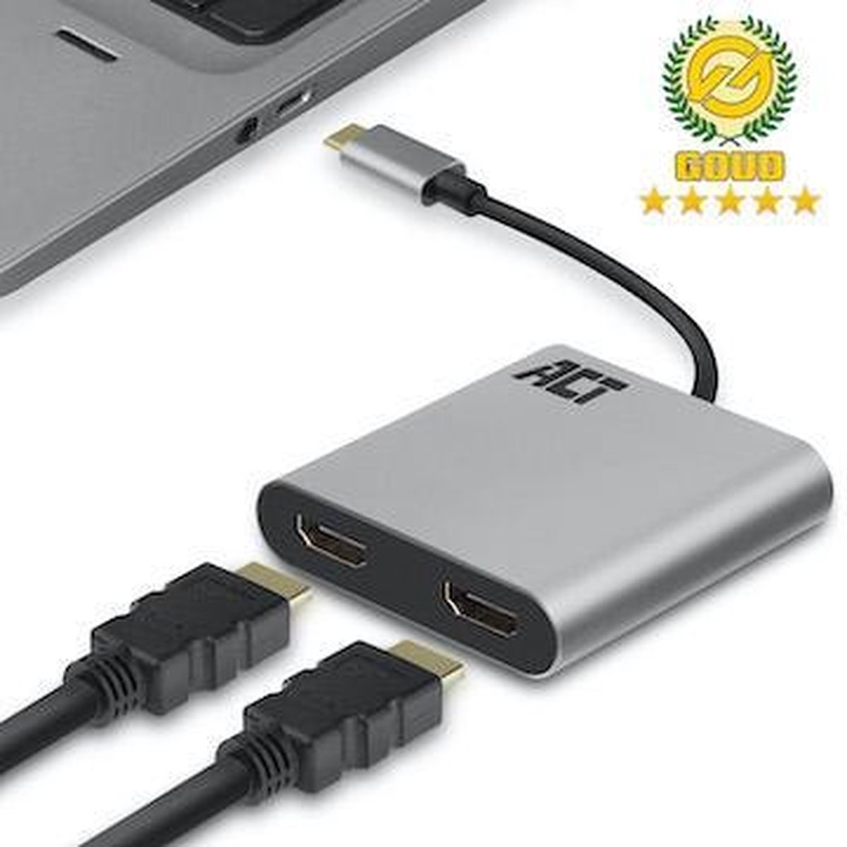 ACT USB-C naar Dual HDMI 4K Hub