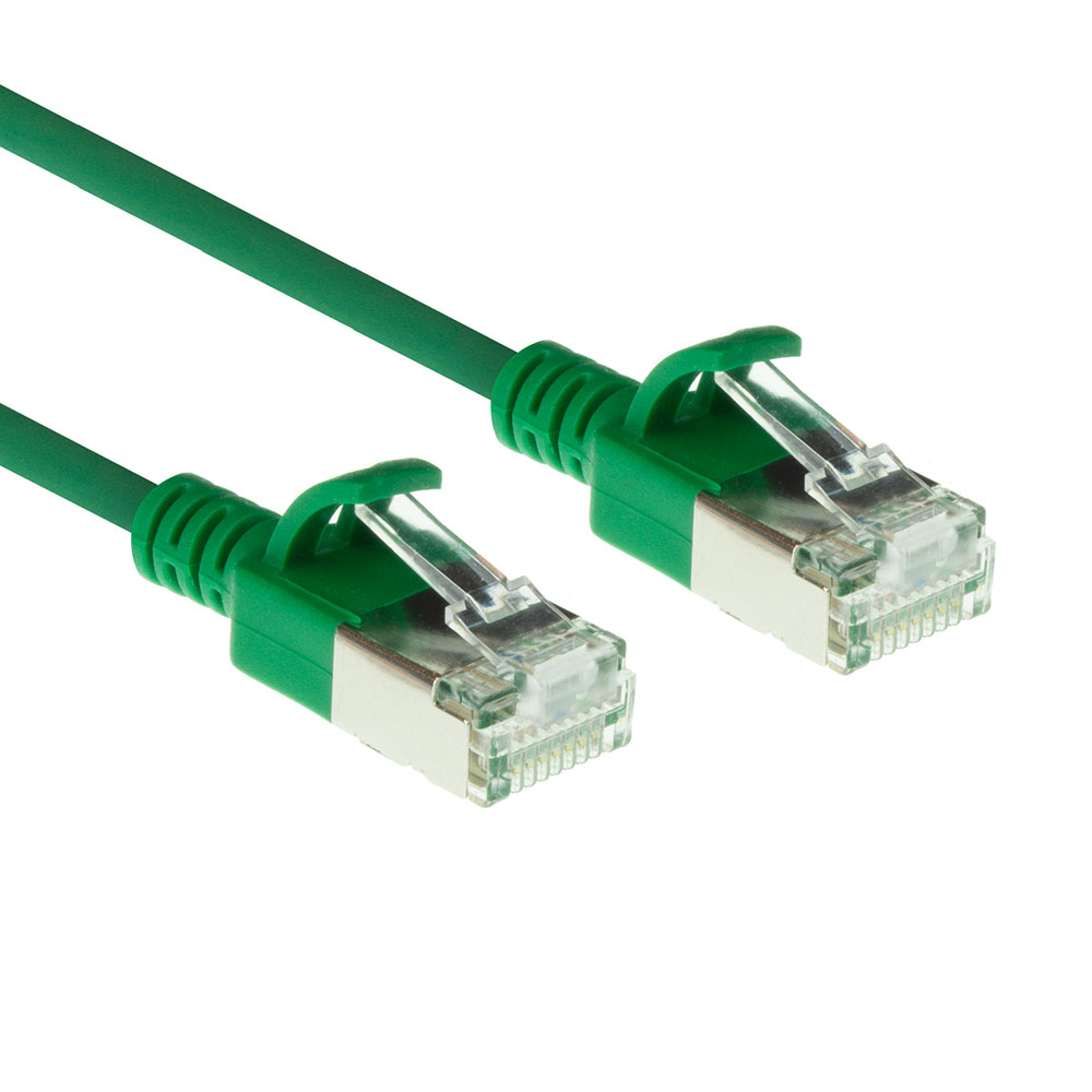 ACT DC7751 CAT6A U/FTP LSZH Datacenter Slimline Patch Kabel - 1,5 meter - Groen