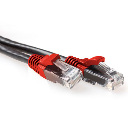 ACT IB6203 CAT6A U/UTP Patchkabel Cross-Over +Rode Thules - 3 meter - Zwart