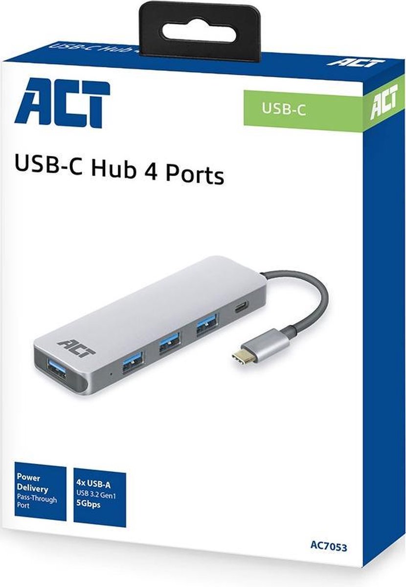 ACT AC7053 USB C HUB | 4x USB-A | 1x USB-C PD