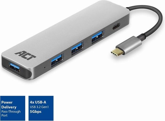 ACT AC7053 USB C HUB | 4x USB-A | 1x USB-C PD