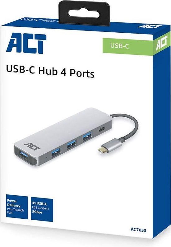 ACT AC7053 USB C HUB | 4x USB-A | 1x USB-C PD