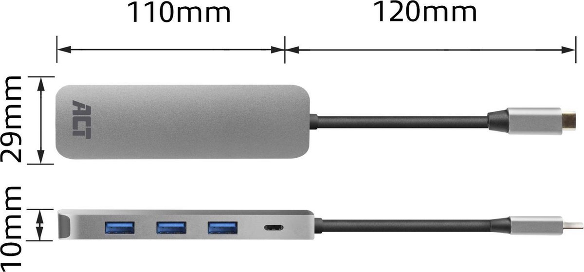 ACT AC7053 USB C HUB | 4x USB-A | 1x USB-C PD