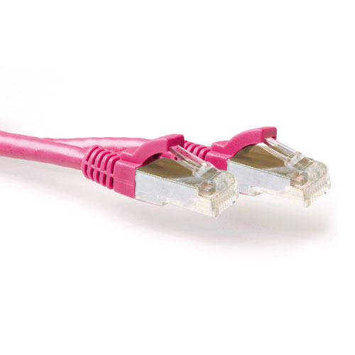 ACT FB8825 LSZH SFTP CAT6A Patchkabel Snagless - 25 meter - Roze