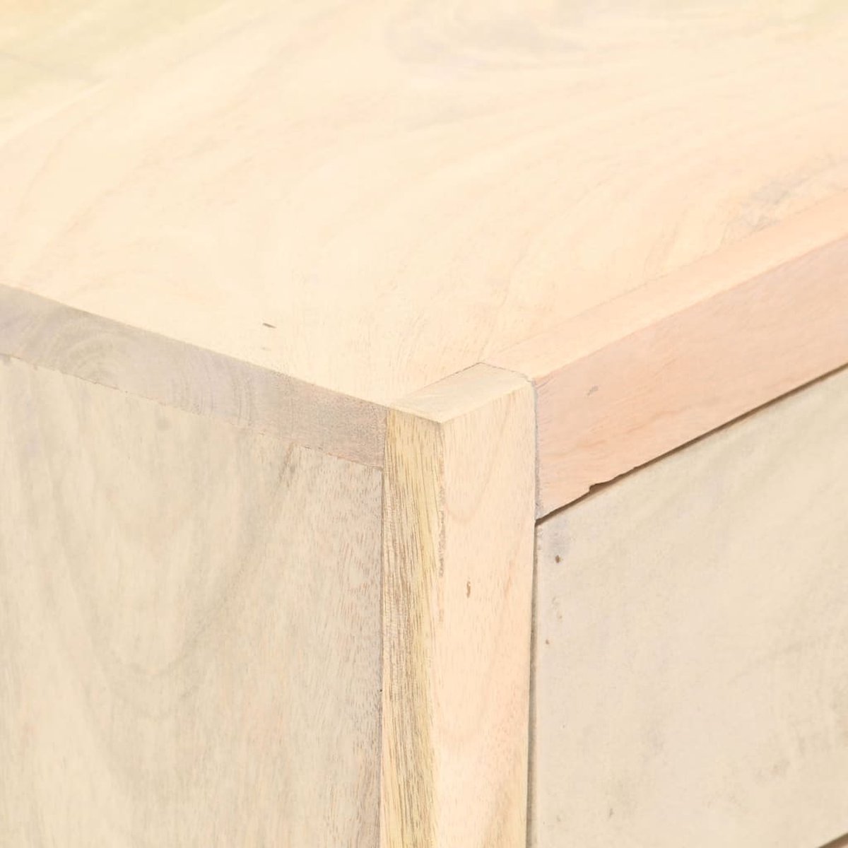 Vidaxl Nachtkastje 40x30x50 Cm Massief Mangohoutkleurig - Goud