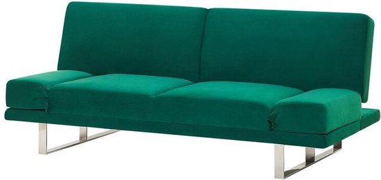 Beliani York Slaapbank Fluweel 105 X 190 Cm - Groen