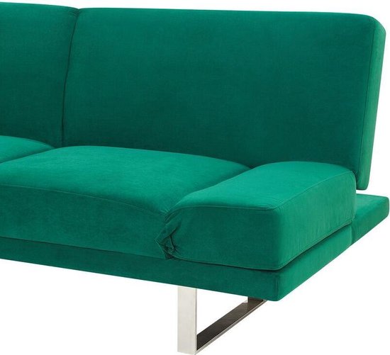 Beliani York Slaapbank Fluweel 105 X 190 Cm - Groen