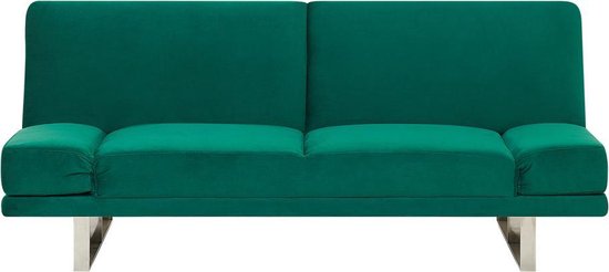 Beliani York Slaapbank Fluweel 105 X 190 Cm - Groen