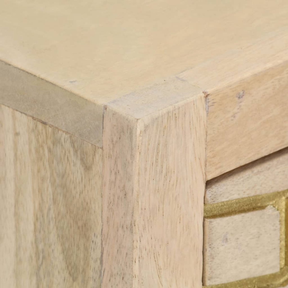 Vidaxl Wandtafel 90x30x75 Cm Massief Mangohoutkleurig - Goud