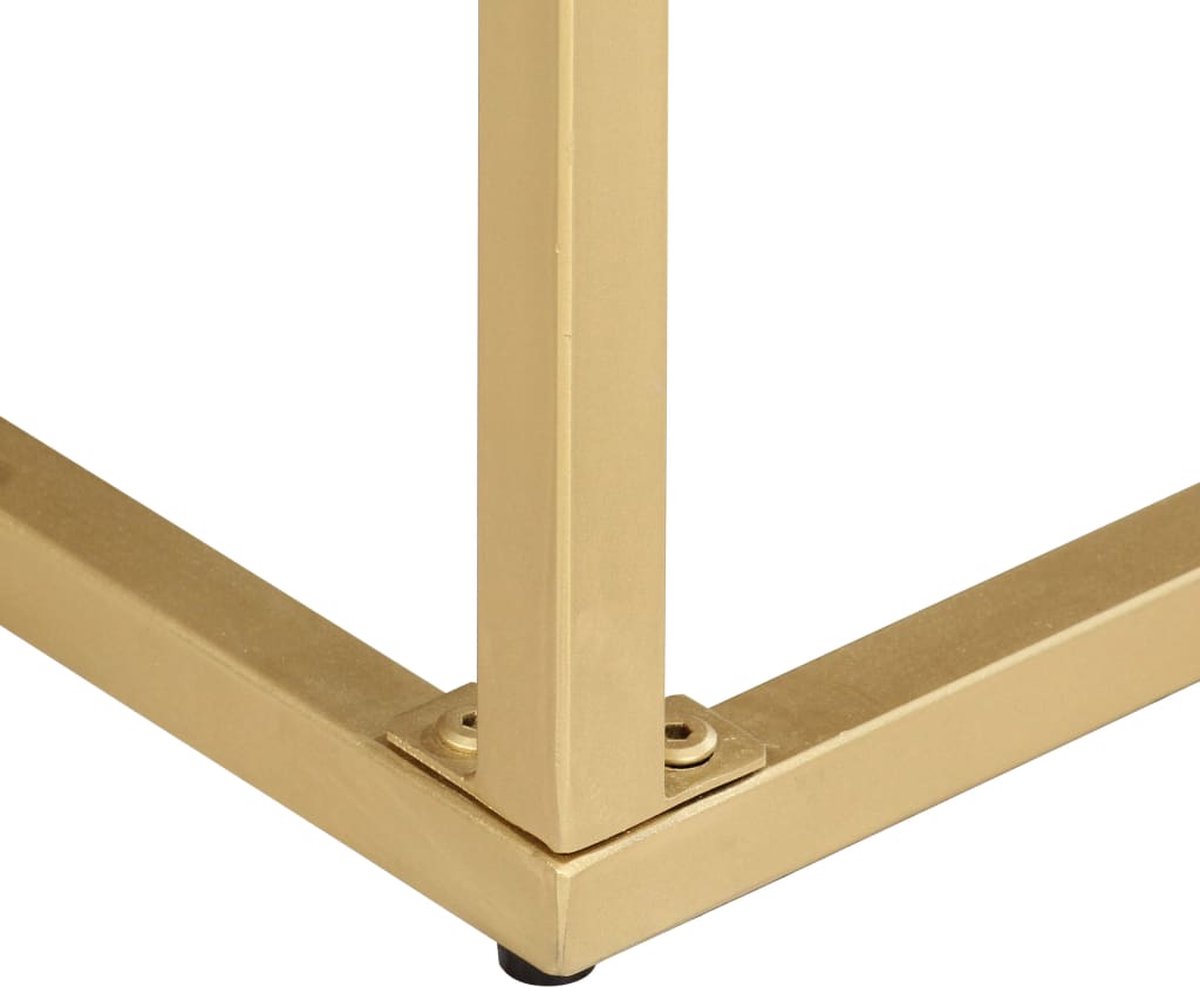 Vidaxl Wandtafel 90x30x75 Cm Massief Mangohoutkleurig - Goud