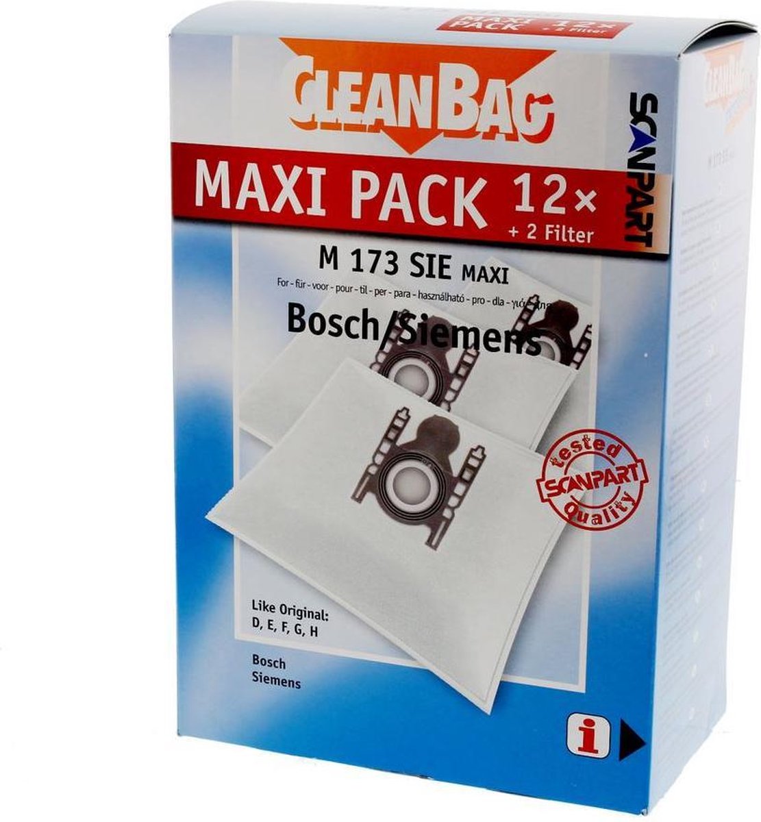 Microfleece Scanpart Stofzuigerzakken M173sie Maxi 12 Stuks