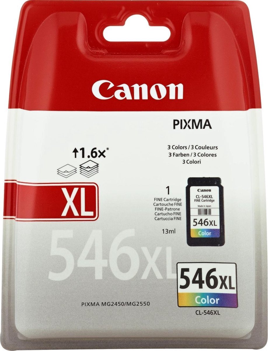 Canon CL-546BL XL - Inktcartridge / Cyaan / / Magenta / Hoge Capaciteit - Geel