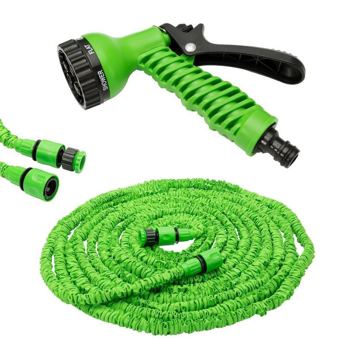 Flexibele Elastische Tuinslang Magic Hose 30 Meter Inclusief Accessoires - Groen