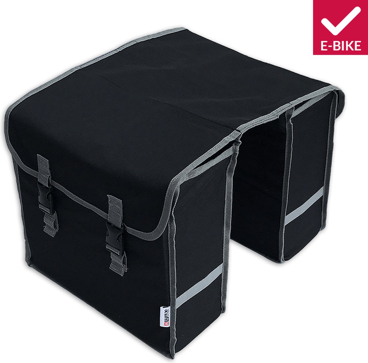 Lynx Dubbele Fietstas Polyester 32l/ - Zwart