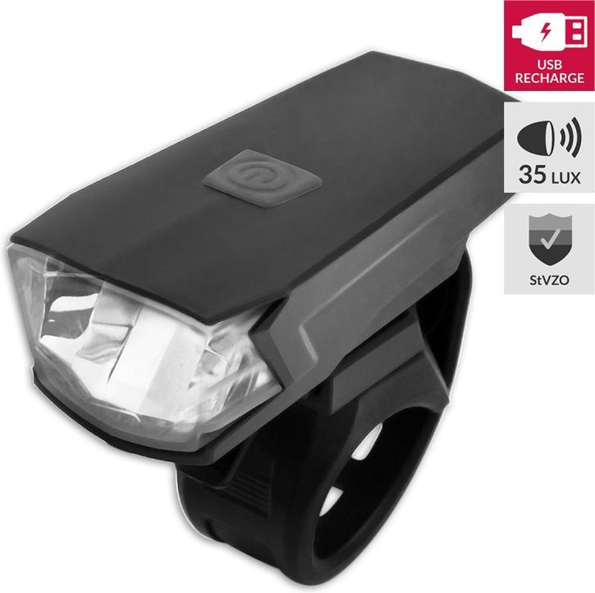 Lynx koplamp High Power USB batterij led 35 lux - Zwart