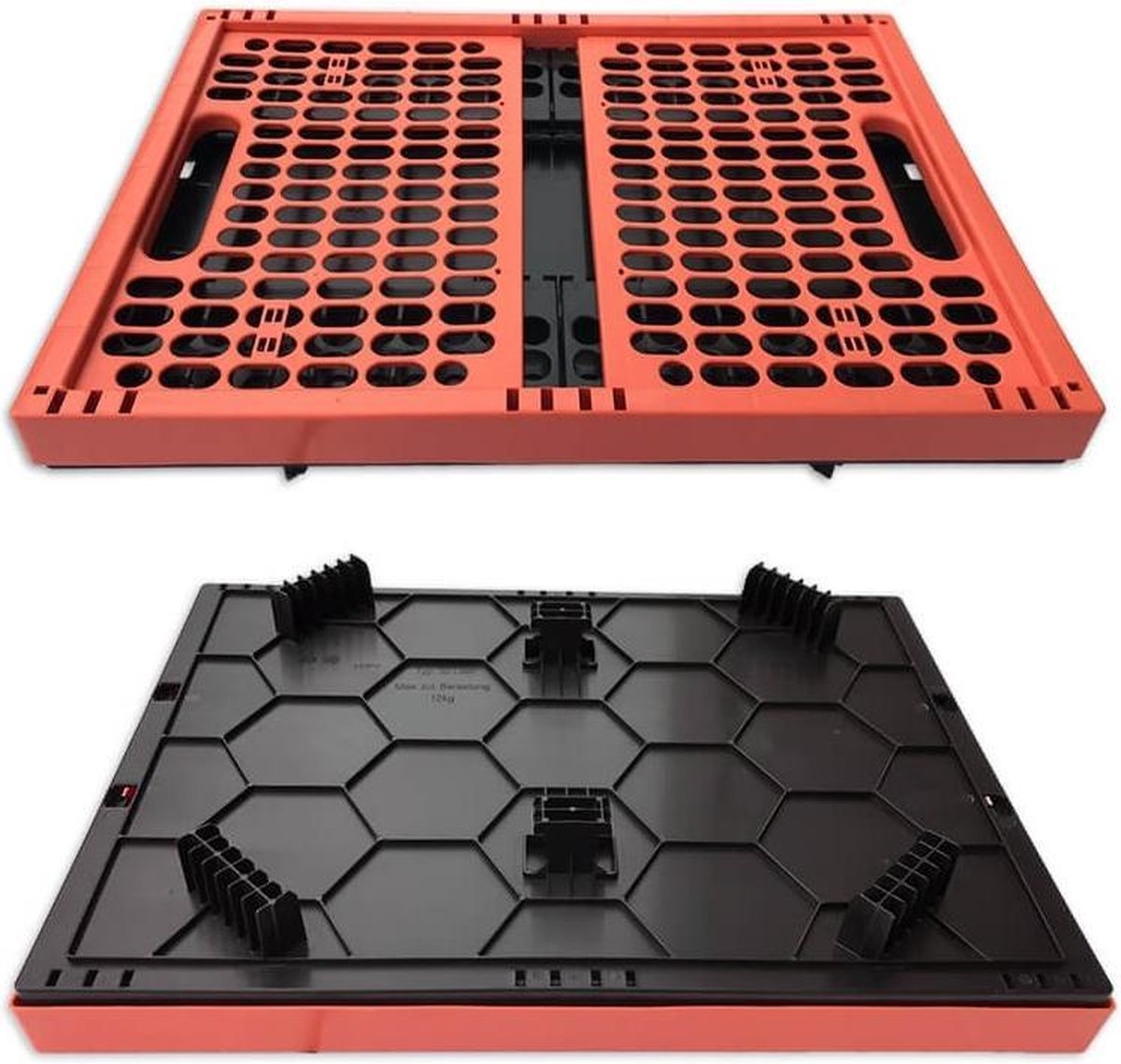 Plates 4 Bikes fietskrat vouwbaar 32 liter/zwart 2 delig - Rood