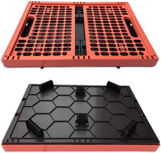 Plates 4 Bikes fietskrat vouwbaar 32 liter/zwart 2 delig - Rood