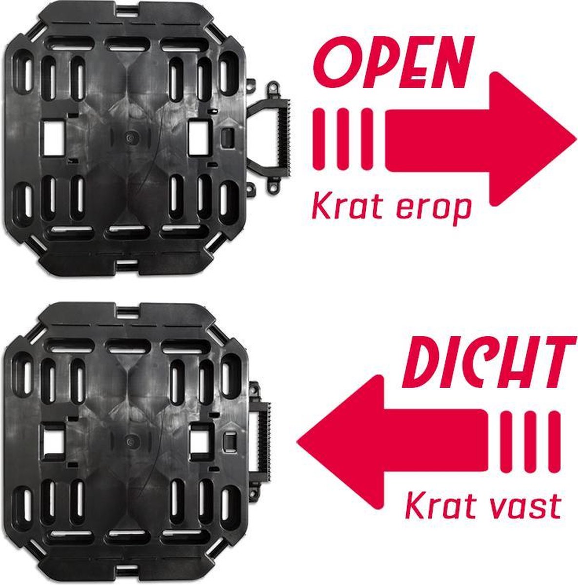 Plates 4 Bikes fietskrat vouwbaar 32 liter/zwart 2 delig - Rood