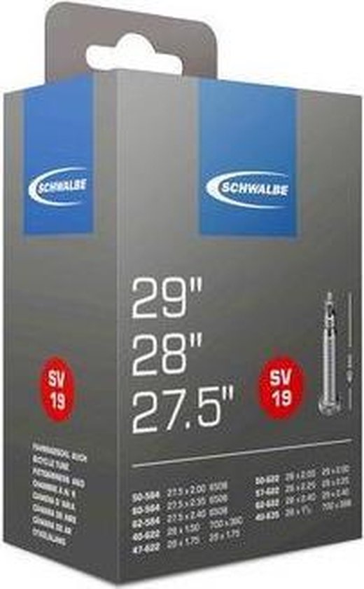 Schwalbe binnenband 27.5/29 x 1.5/2.4 (40/62 584/635) SV 40 mm - Zwart