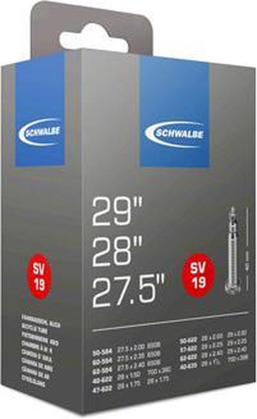 Schwalbe binnenband 27.5/29 x 1.5/2.4 (40/62 584/635) SV 40 mm - Zwart