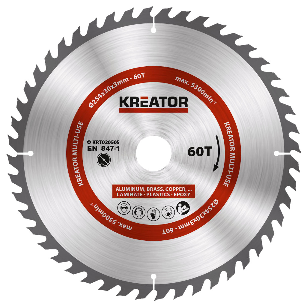 Kreator Zaagblad 254x30x3mm 60T