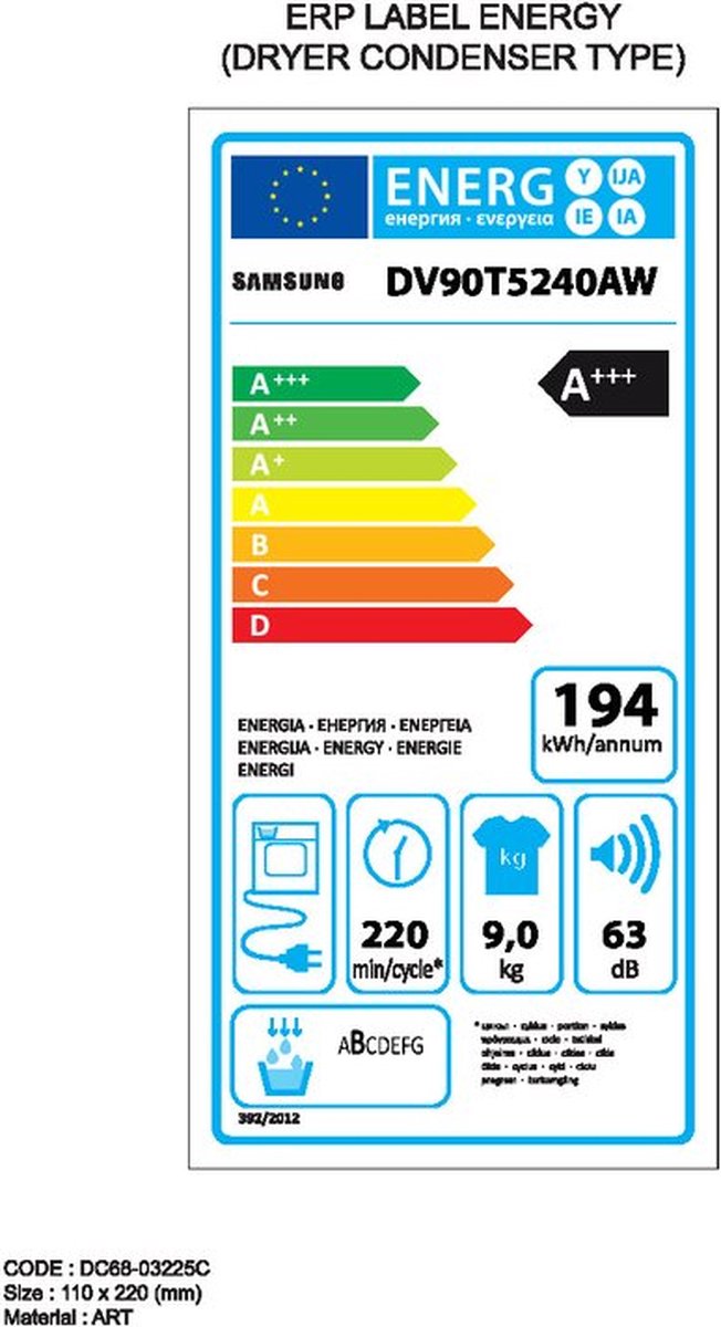 Samsung DV90T5240AW - Wit