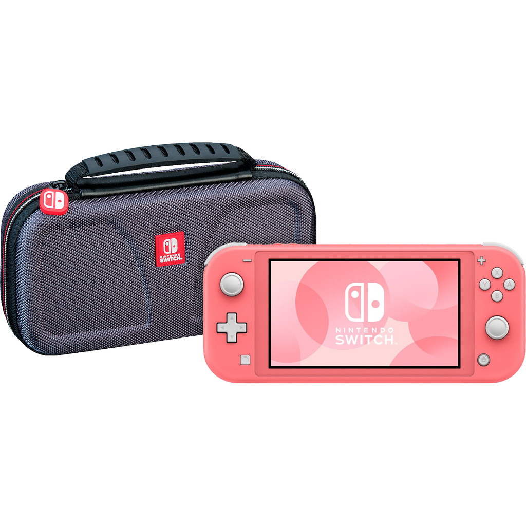 Nintendo Switch Lite Koraal + Bigben Officiële Switch Lite Beschermtas