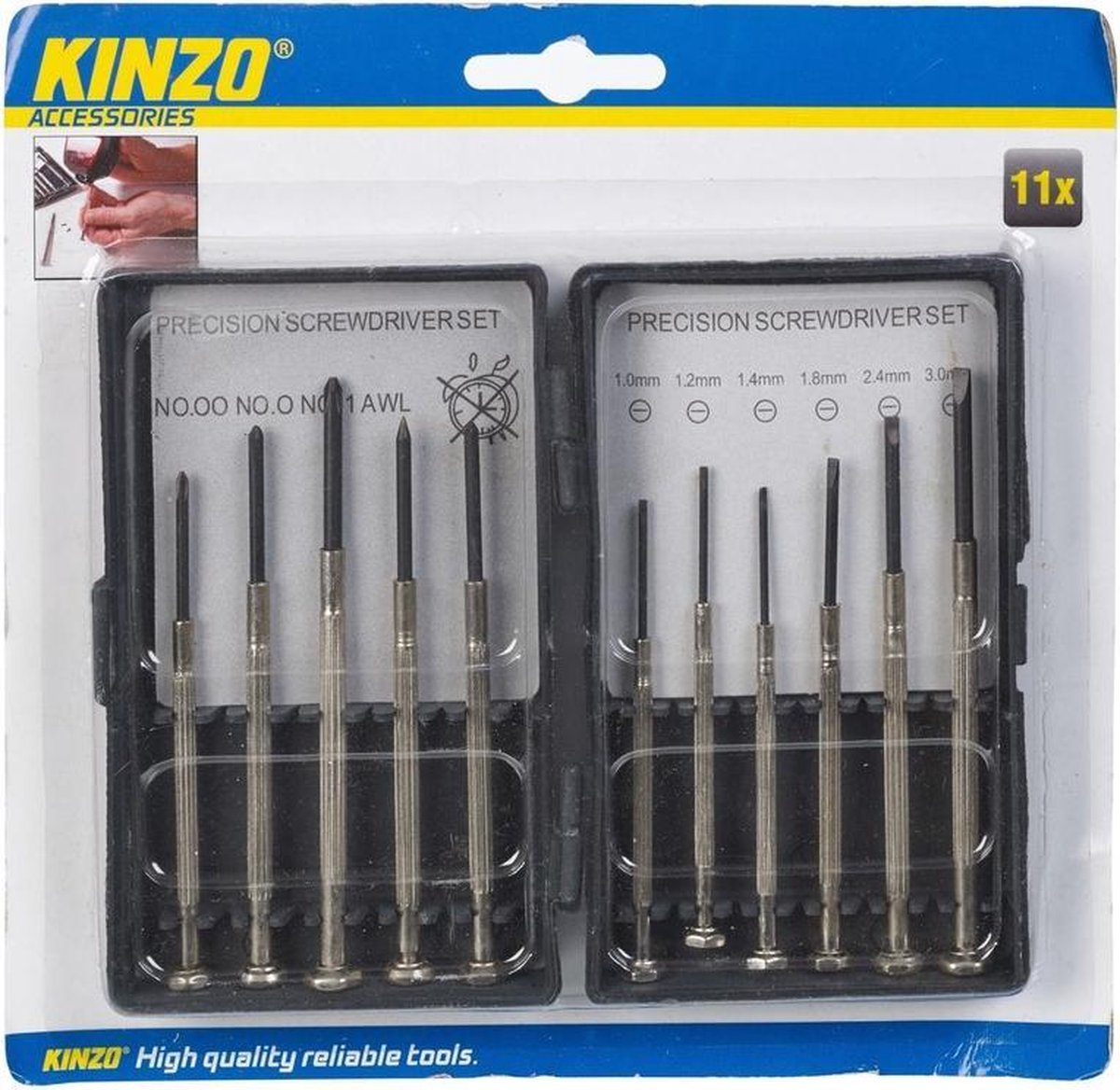 Kinzo 11 Delige meeneemset schroevendraaiers -
