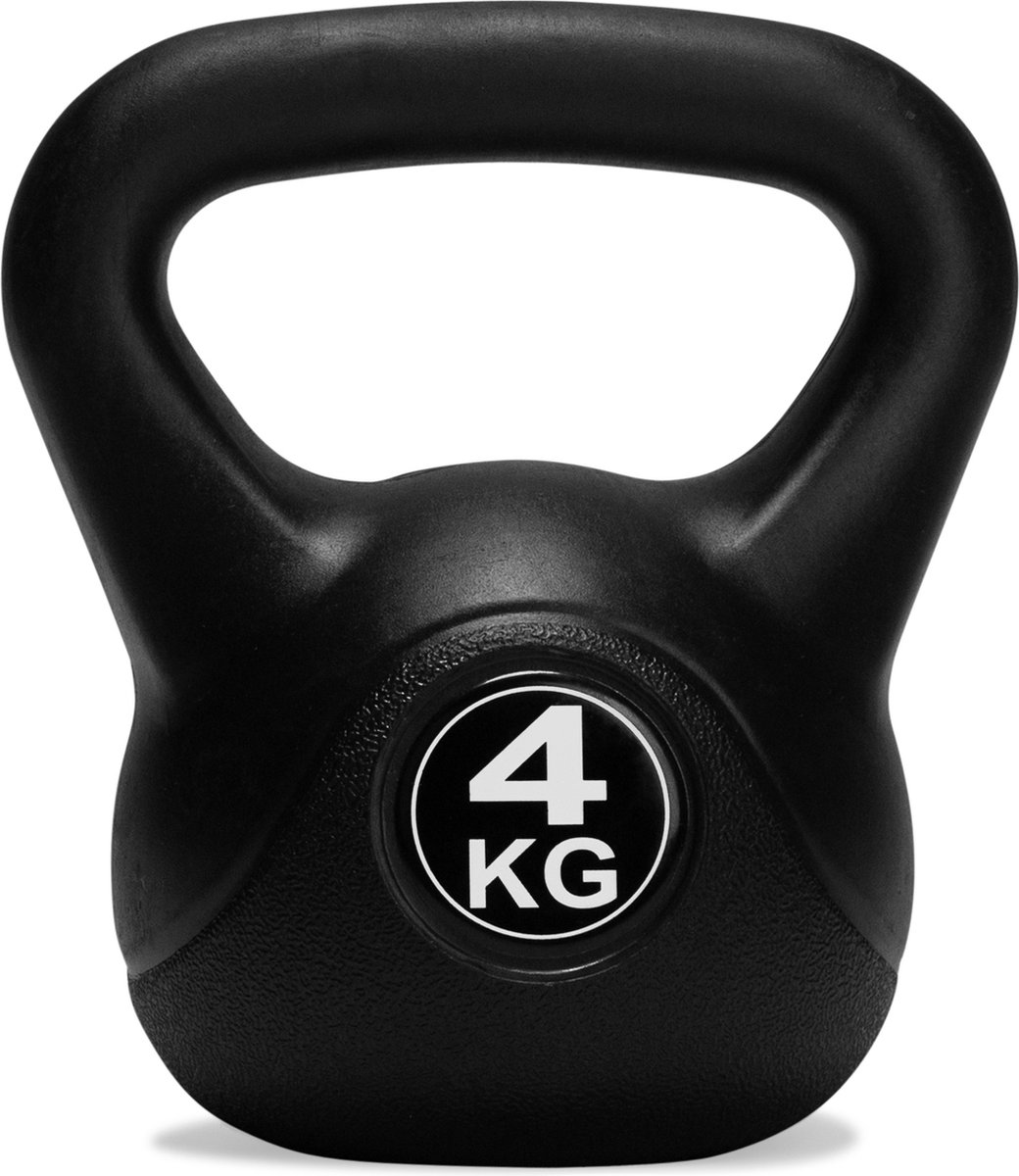 VirtuFit PVC Kettlebell - 4 kg - - Zwart
