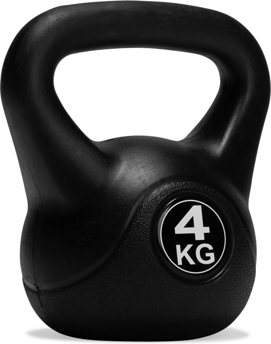 VirtuFit PVC Kettlebell - 4 kg - - Zwart