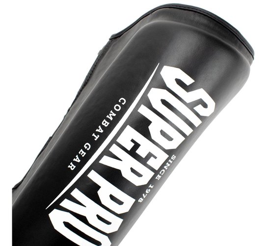 Super Pro Combat Gear Protector Scheenbeschermers -/Wit - M - Zwart