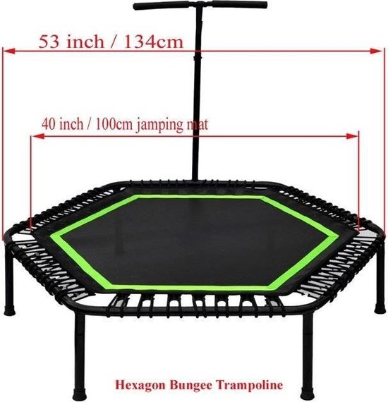 Tunturi Hexa Fitness Trampoline met verstelbare handgreep - Zwart