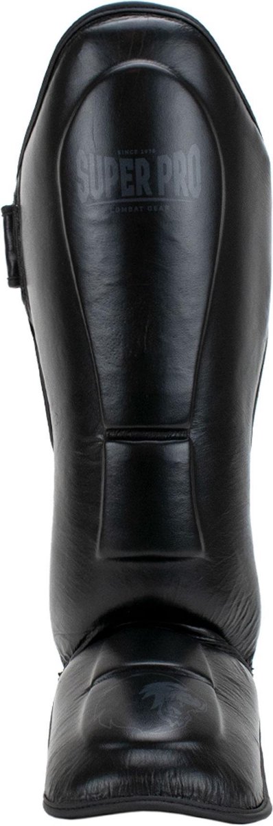Super Pro Combat Gear Guardian Lederen Scheenbeschermers S - Zwart