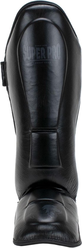 Super Pro Combat Gear Guardian Lederen Scheenbeschermers S - Zwart