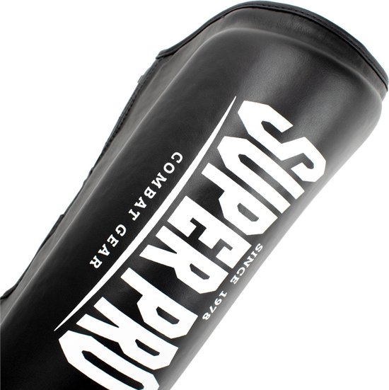 Super Pro Combat Gear Protector Scheenbeschermers -/Wit - L - Zwart