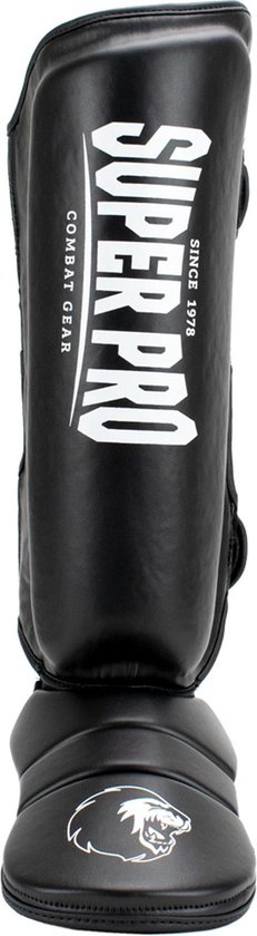 Super Pro Combat Gear Protector Scheenbeschermers -/Wit - L - Zwart