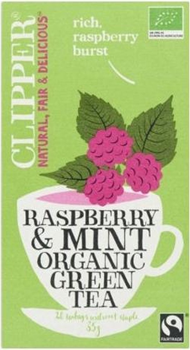 Clipper - Organic green tea raspberry-mint - 20 zakjes