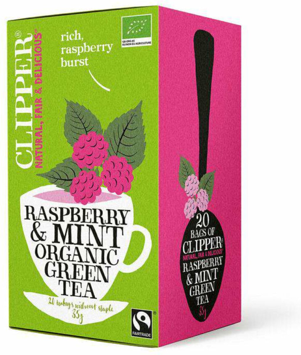 Clipper - Organic green tea raspberry-mint - 20 zakjes