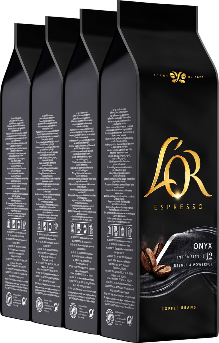 L&apos;OR Espresso L'OR Espresso Onyx Dark Roast koffiebonen 2 kg