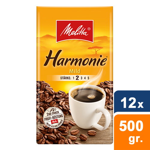 Melitta - Harmonie mild Gemalen koffie - 12x 500 gr